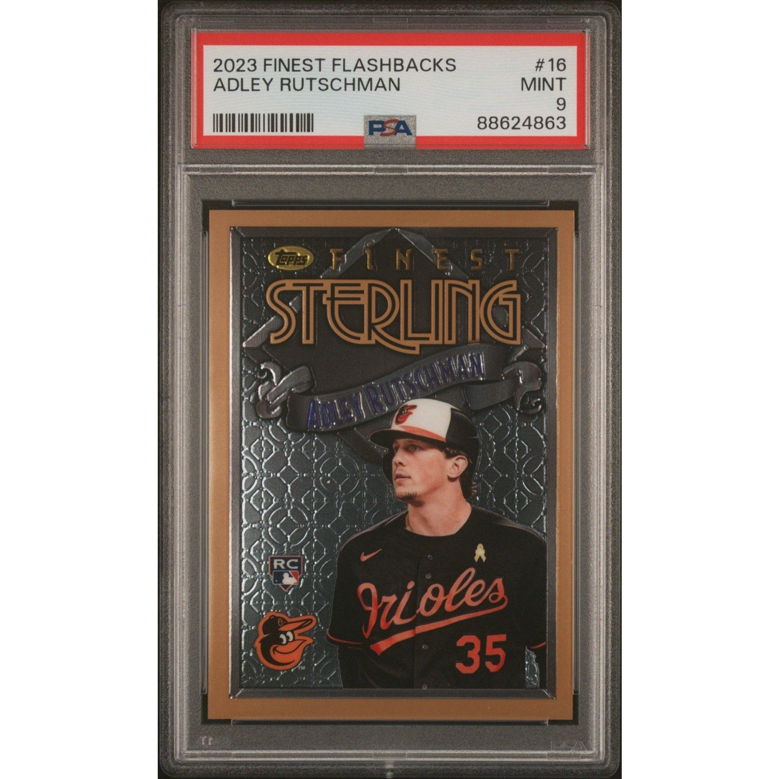 2023 Topps Finest Flashbacks Adley Rutschman #16 PSA 9 Mint Baltimore Orioles card