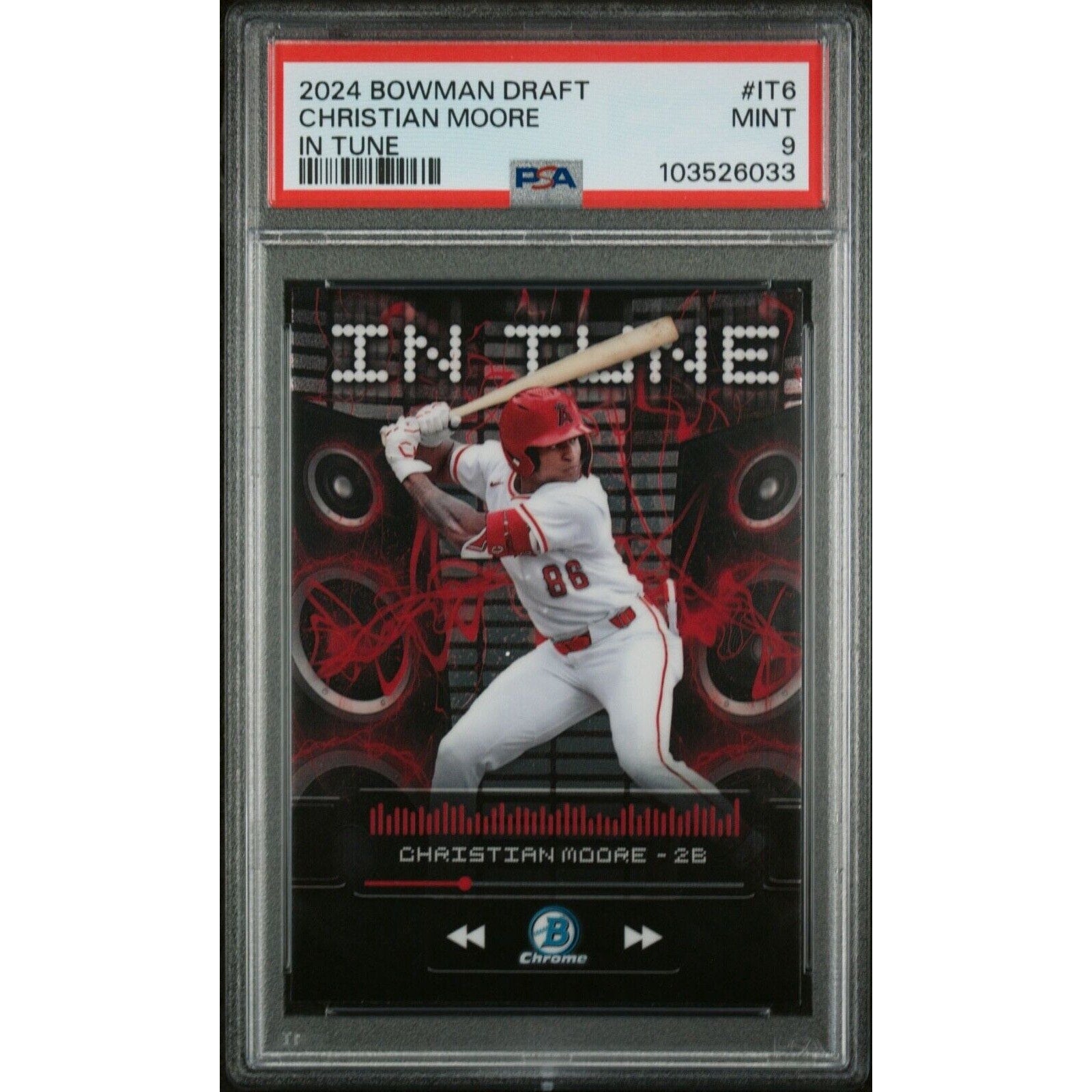 2024 Bowman Draft In Tune Christian Moore PSA 9 Los Angeles Angels rookie card