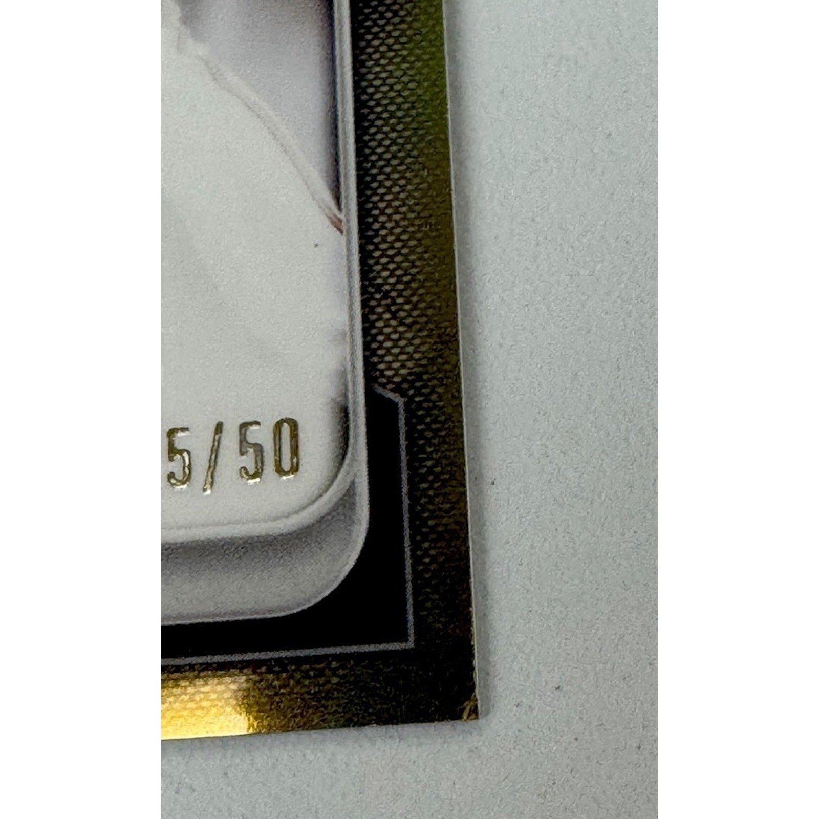 Close-up of serial numbering on Max Wagner Gold Refractor card showing limited edition /50 print run