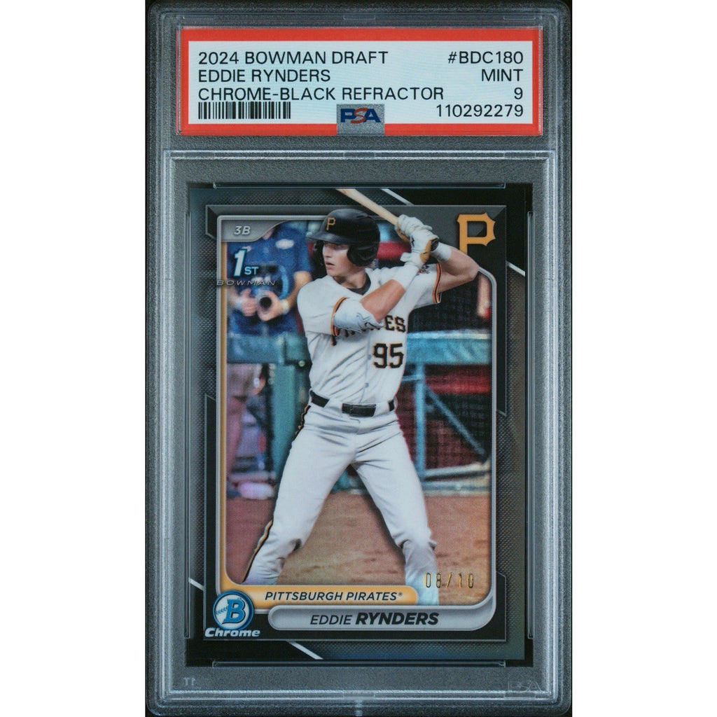 2024 Bowman Draft Eddie Rynders Black Refractor PSA 9 Pirates card front