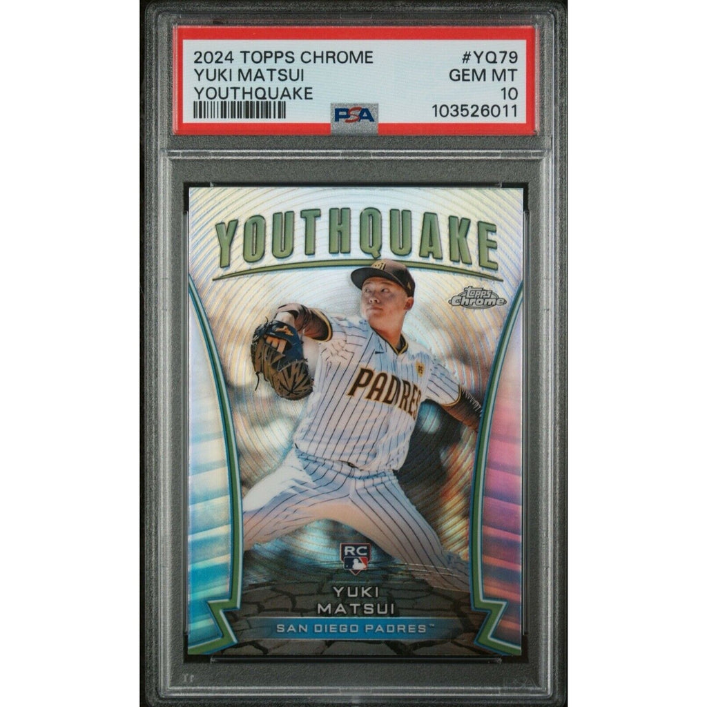 2024 Topps Chrome Youthquake Yuki Matsui Refractor PSA 10 San Diego Padres card