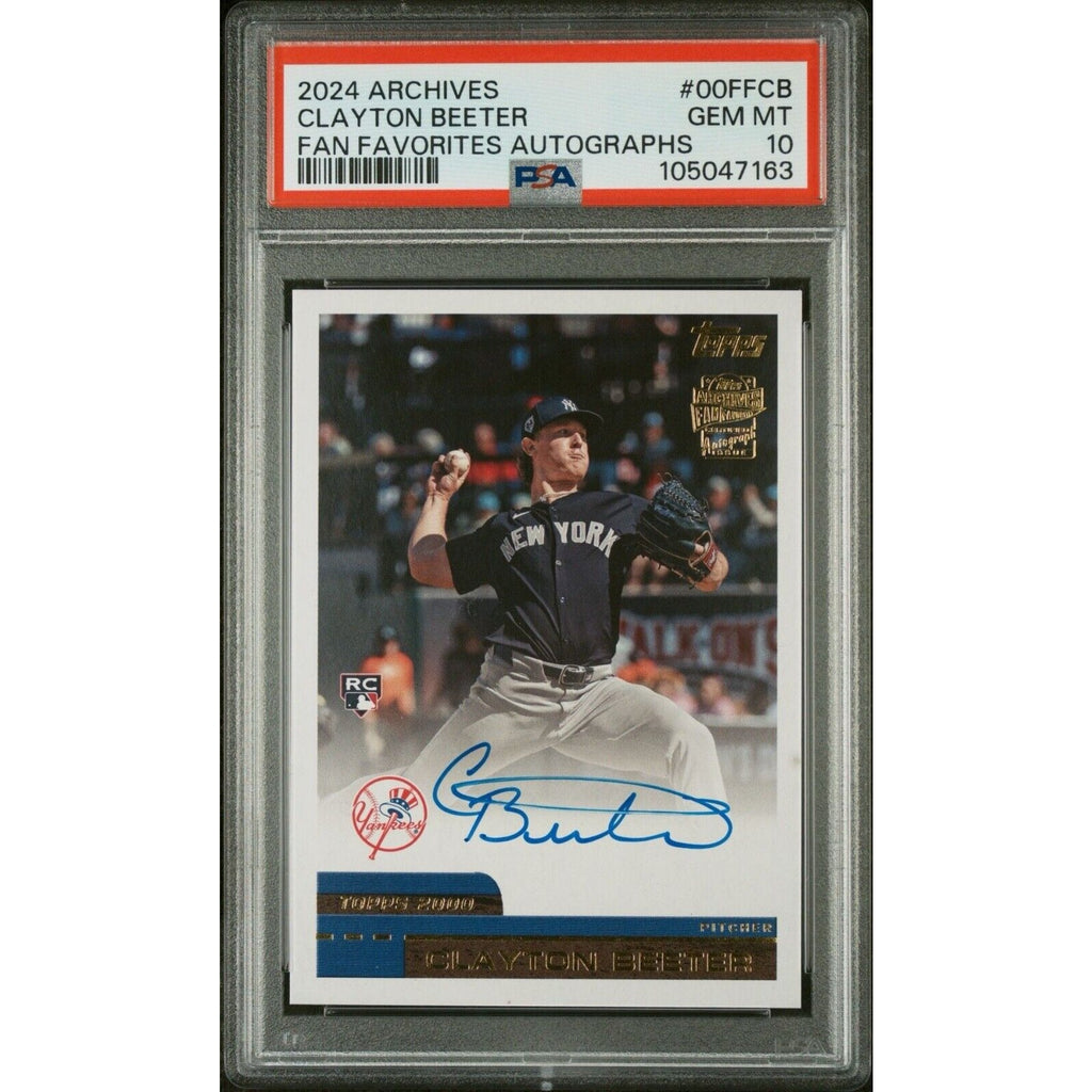 2024 Topps Archives Fan Favorites Clayton Beeter autograph rookie card #00FF-CB PSA 10 New York Yankees front view
