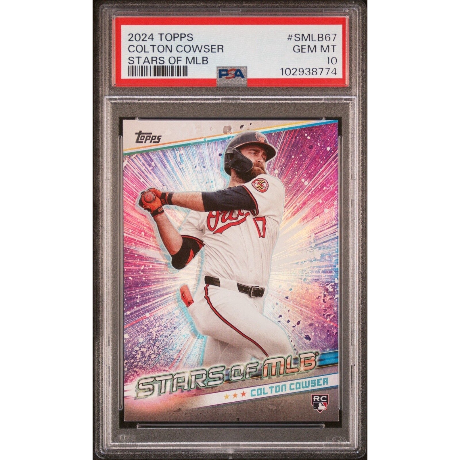 2024 Topps Update Stars of MLB Colton Cowser rookie card #SMLB-67 PSA 10 Gem Mint Baltimore Orioles front view