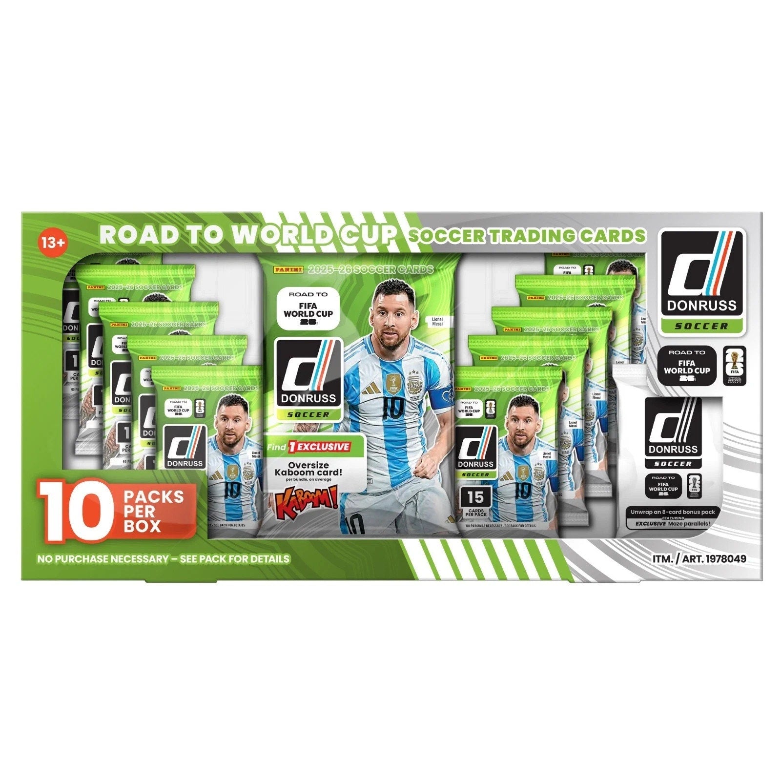 2026 Panini Donruss Soccer Road to FIFA World Cup Collection Costco Box factory sealed trading card box featuring Lionel Messi