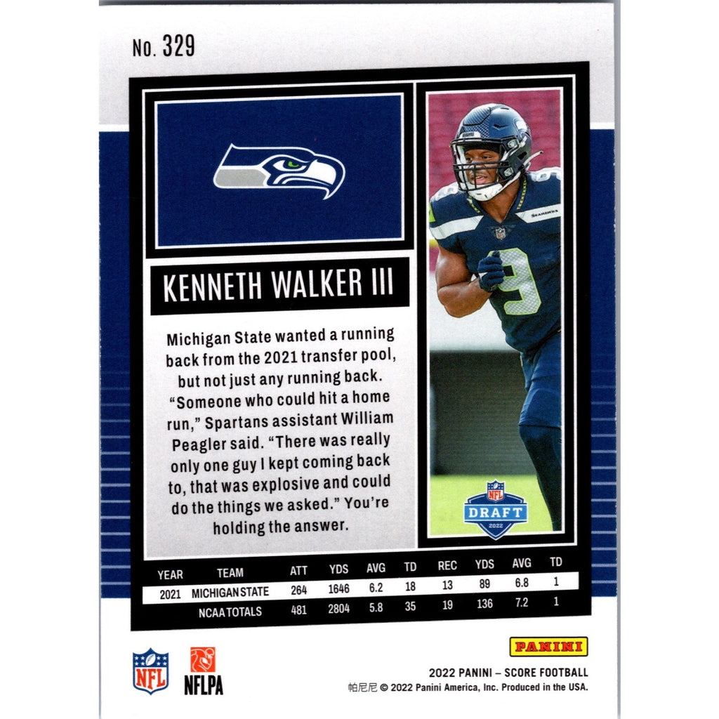 Kenneth Walker III 2022 Score Rookies #329 (RC) - Seahawks