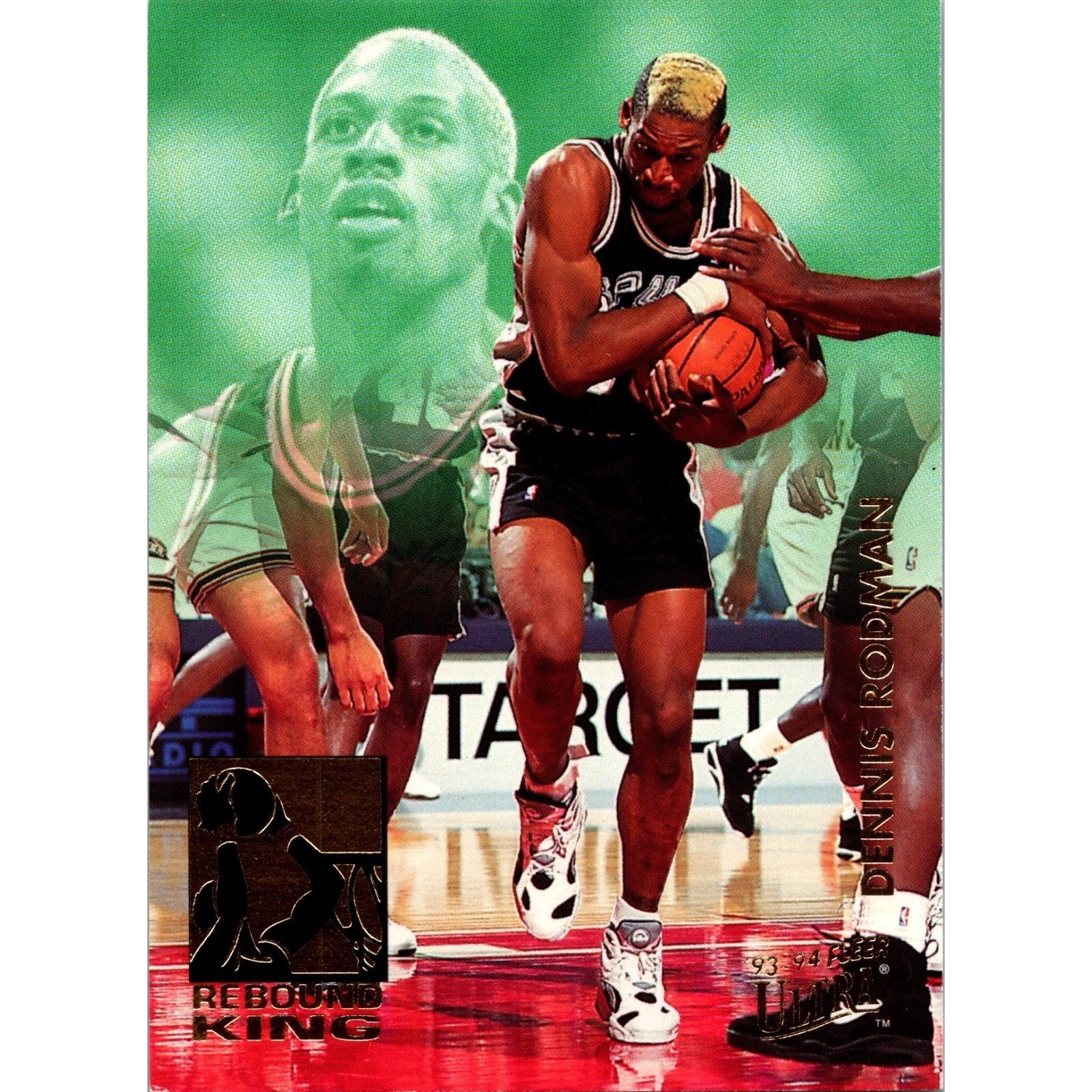 Lot Of 2 Dennis Rodman 1994 Inserts Fleer Rebound King/Skybox Thunder Lightning