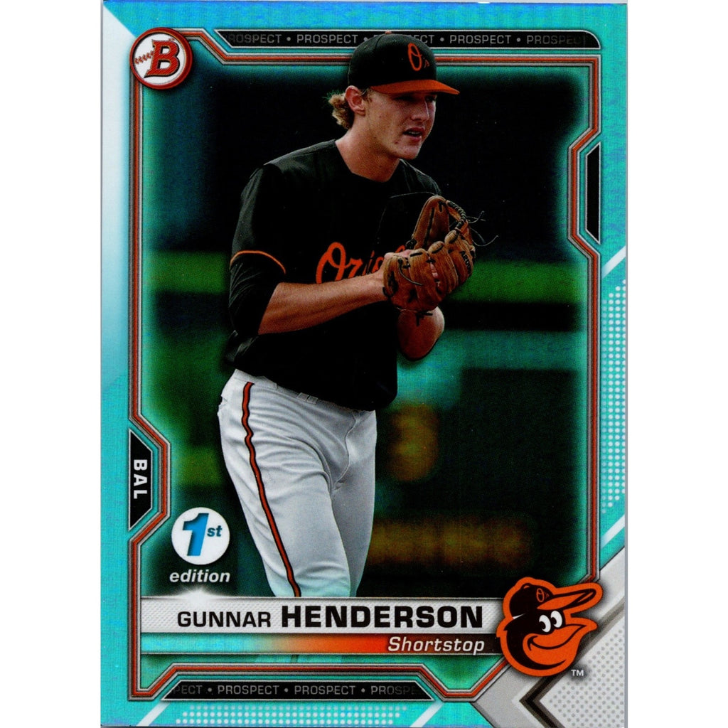 2021 Bowman 1st Edition - Gunnar Henderson #BFE-49 Sky Blue Foil (RC) MVP