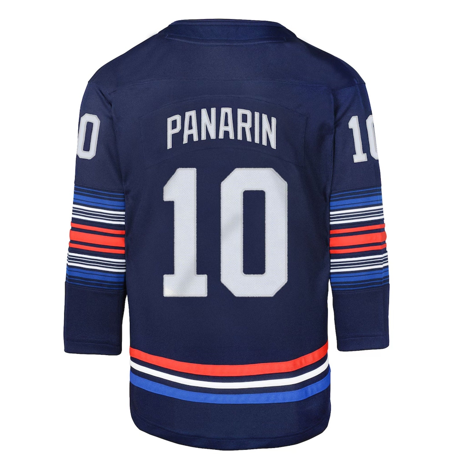 Artemi Panarin New York Rangers Youth Alternate Premier Player Jersey back view featuring Panarin nameplate and number 10