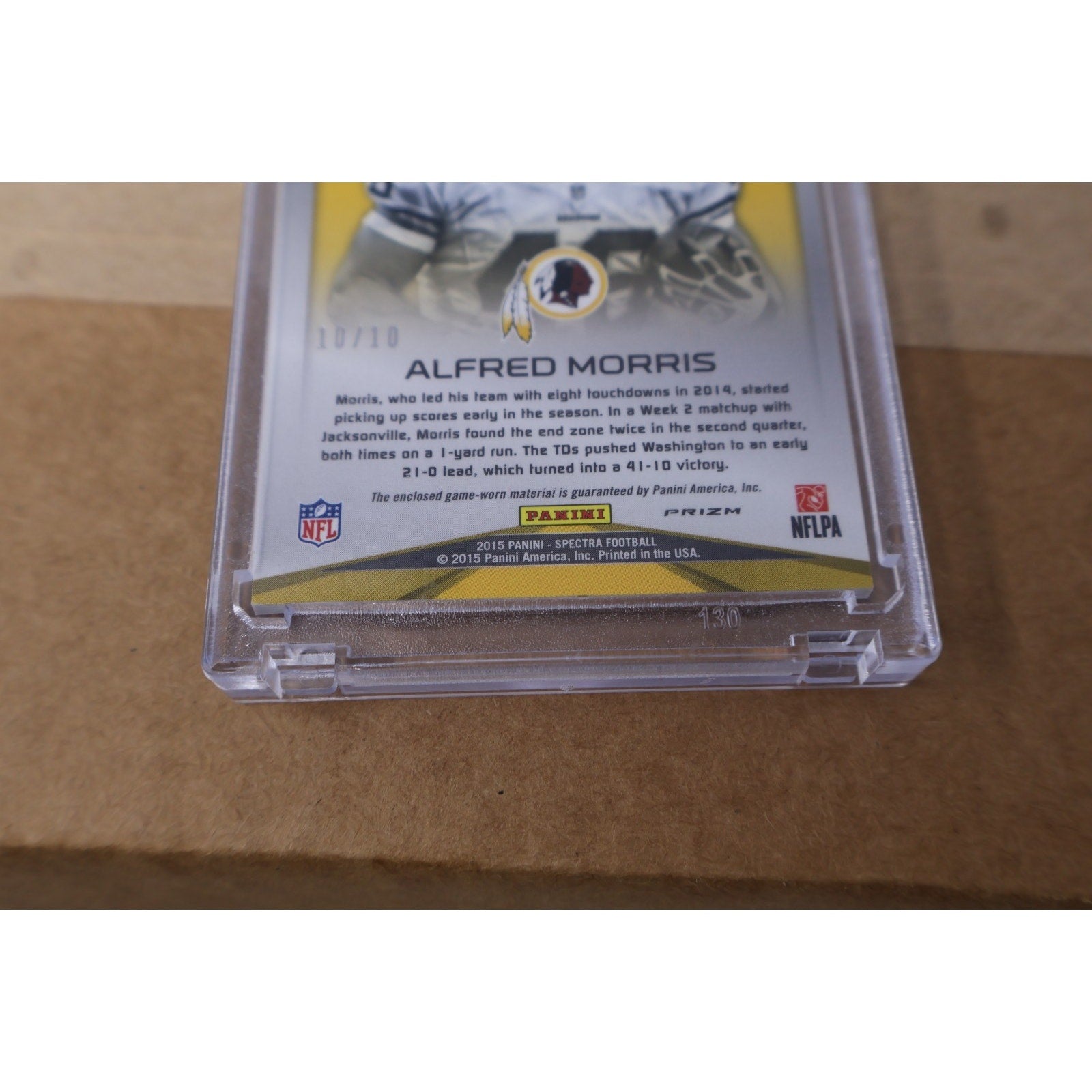 Alfred Morris 2015 Panini Spectra Sunday Best GU Jersey Card Pink Prizm /10