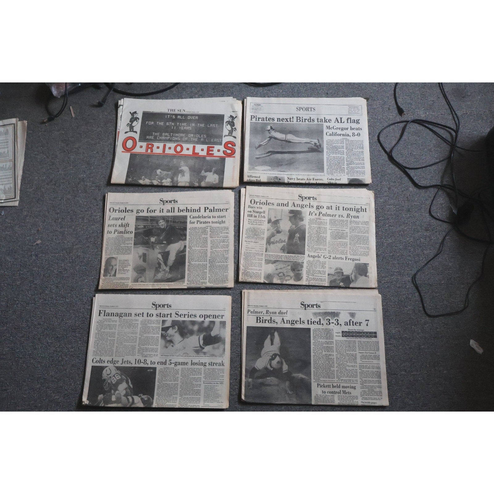 Lot Of 6 Baltimore Orioles 1979 World Series Run Newspapers Sports Sections