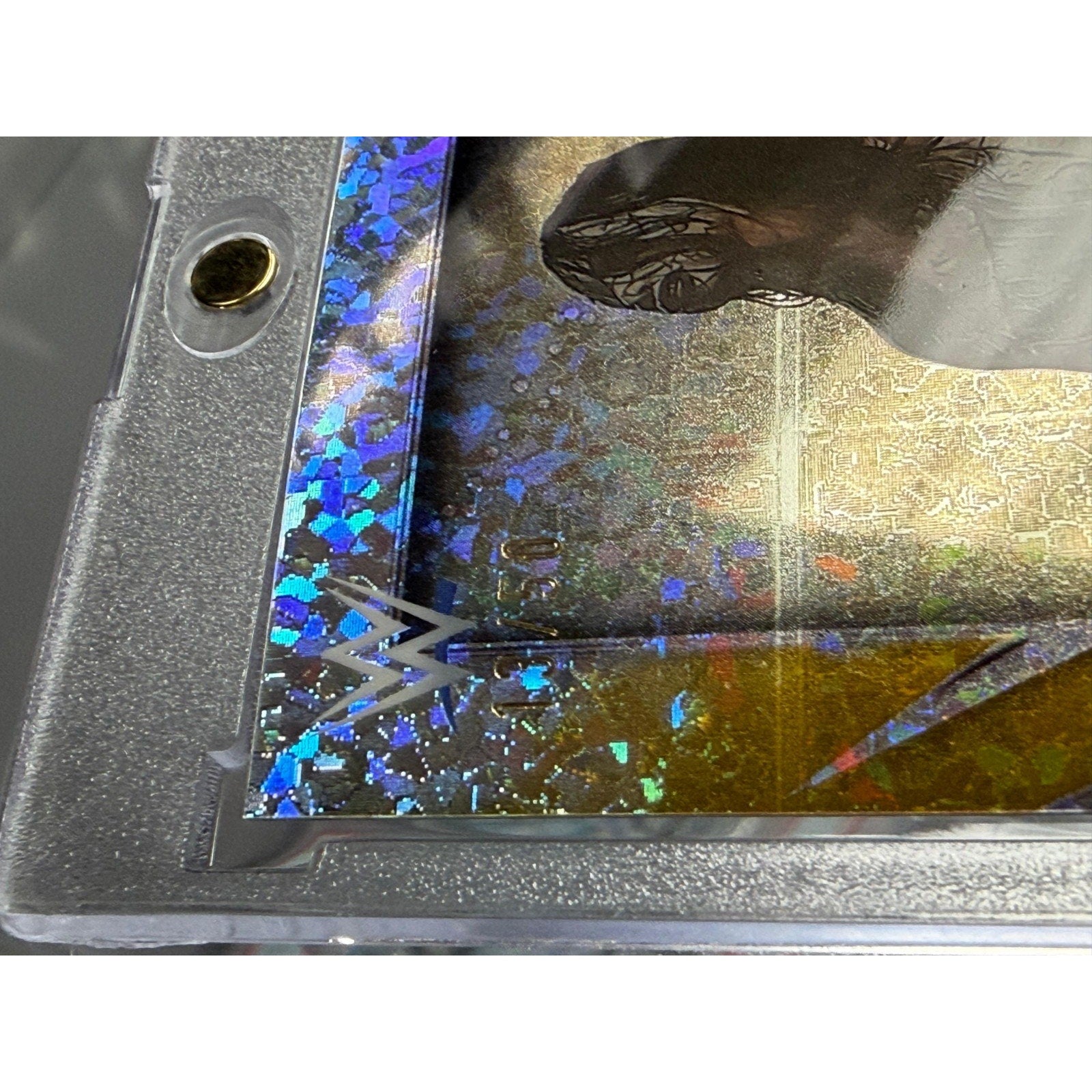 Close-up angled view of 2026 Topps Chrome WWE Nikki Cross Gold Mini Diamond Refractor parallel