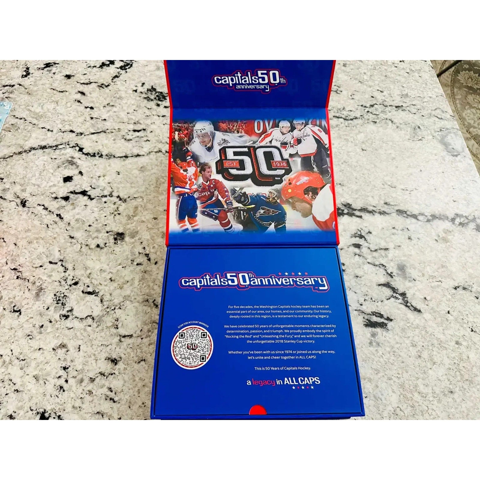 Washington Capitals 50th Anniversary Gift Box Patch Pins Puck Ticket New