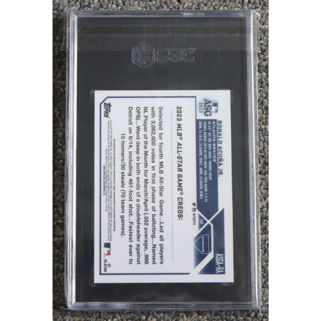 Ronald Acuna Jr 2023 Topps Chrome Update All-Star Game Auto ASGA-RA SGC 9.5/10