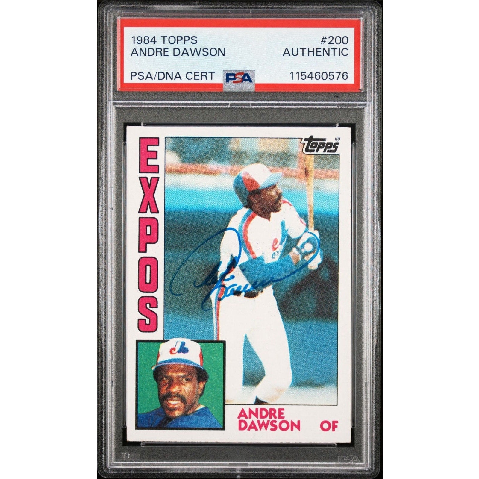 ANDRE DAWSON 1984 Topps #200 Auto Signed PSA DNA Authentic