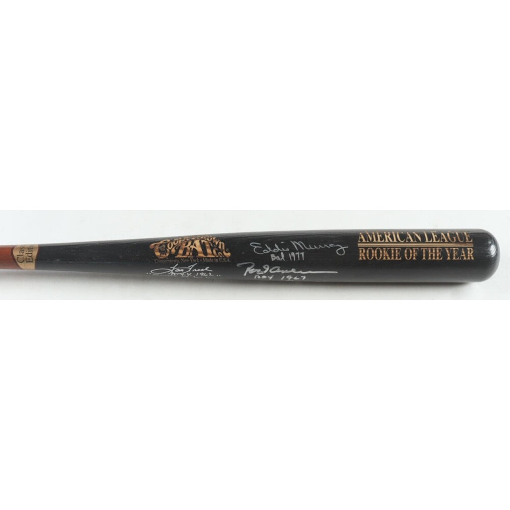 Rod Carew Eddie Murray 5 Auto ROY Cooperstown Baseball Bat Signed Inscrip JSA