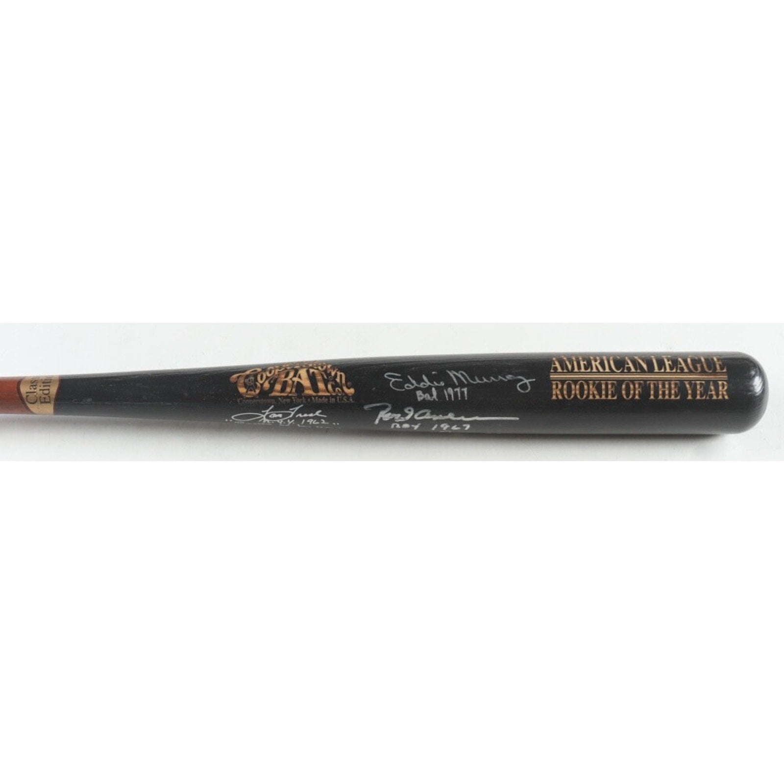 Rod Carew Eddie Murray 5 Auto ROY Cooperstown Baseball Bat Signed Inscrip JSA