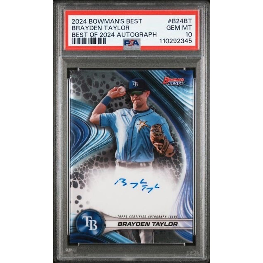2024 BOWMAN'S BEST OF 2024 AUTOGRAPHS #B24BT BRAYDEN TAYLOR Auto PSA 10 Rookie