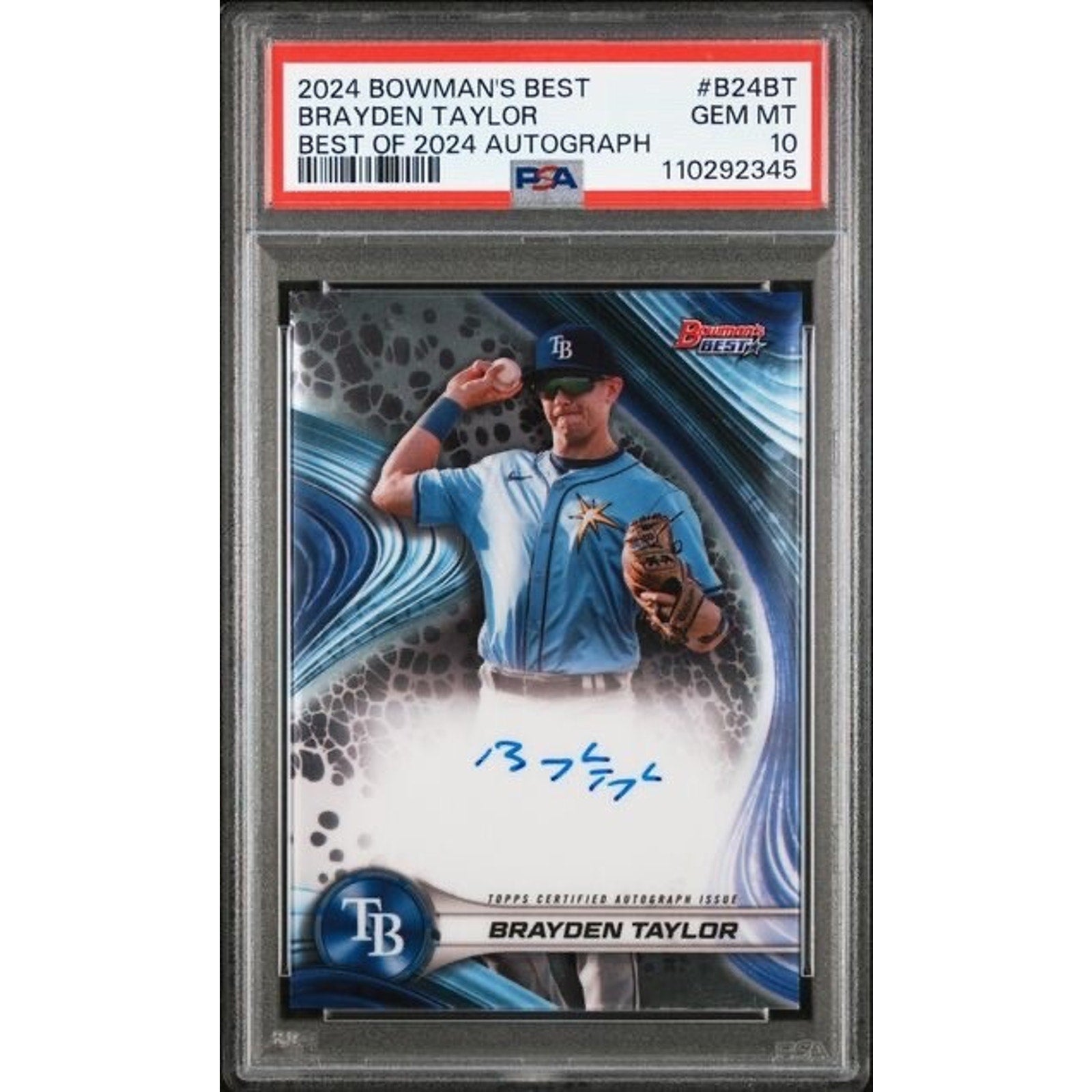 2024 BOWMAN'S BEST OF 2024 AUTOGRAPHS #B24BT BRAYDEN TAYLOR Auto PSA 10 Rookie