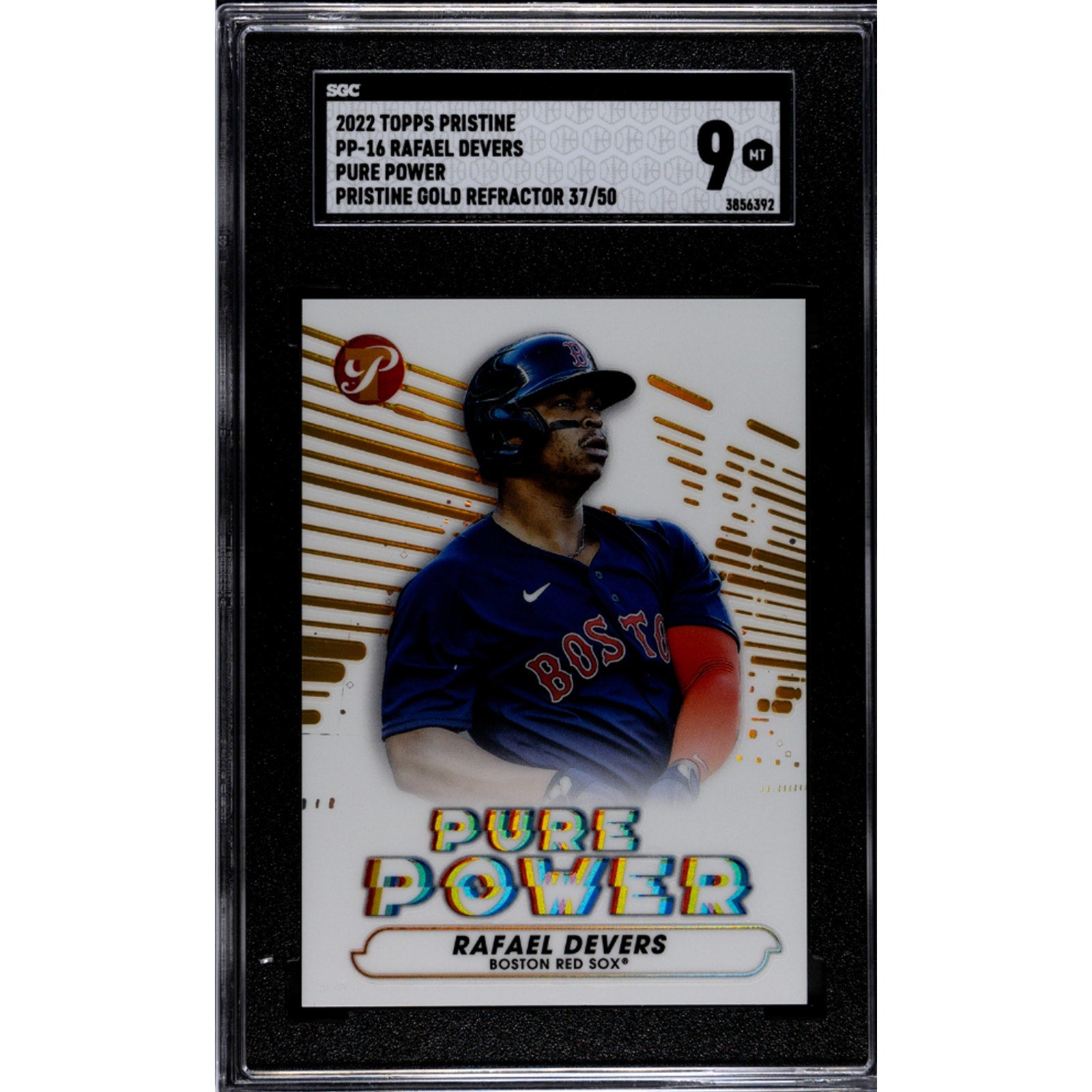 Rafael Devers 2022 Topps Pristine Gold Refractor /50 Pure Power #PP-16 SGC 9 MT