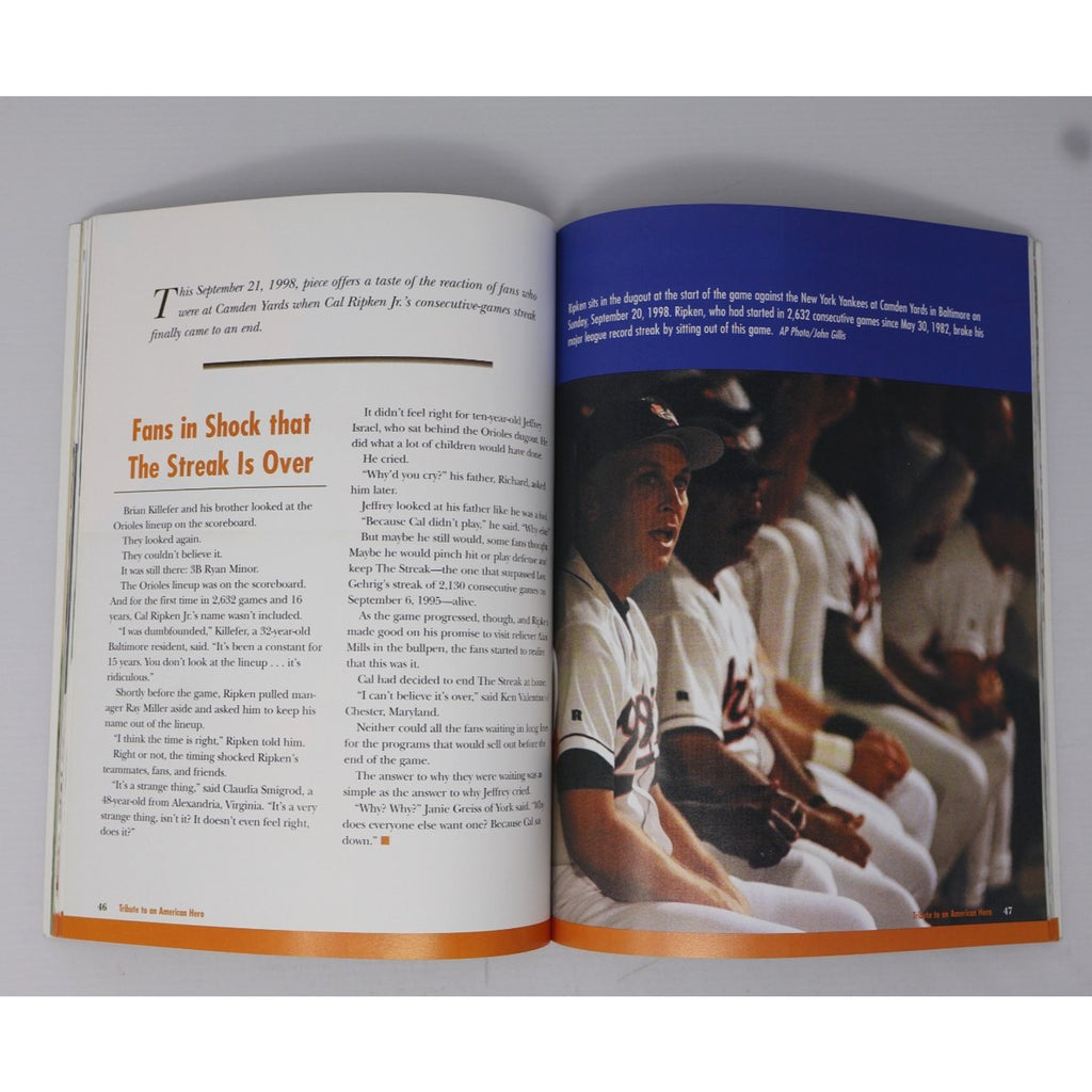 Cal Ripken Jr tribute magazine cover titled Tribute to an American Hero Baltimore Orioles collectible