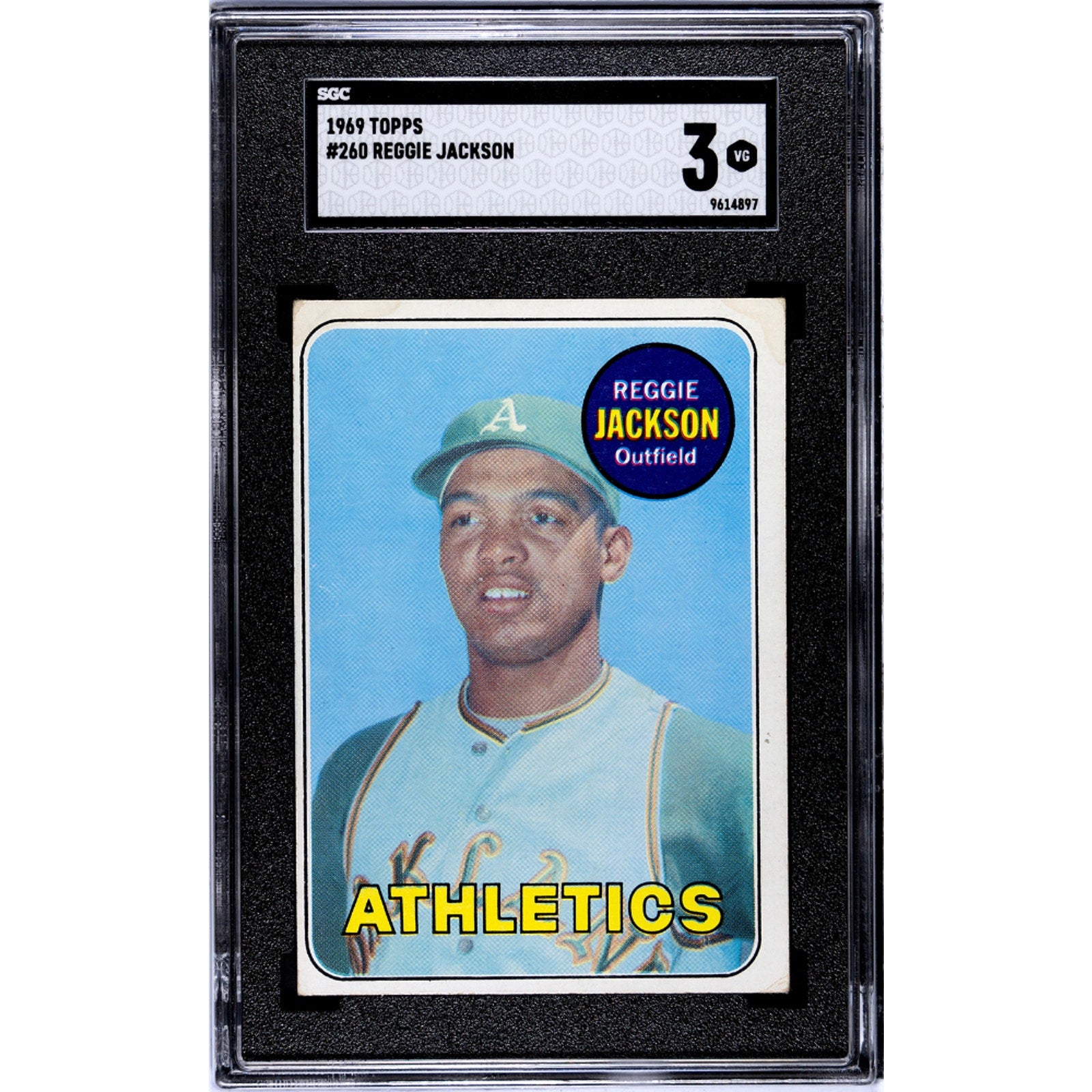 Reggie Jackson 1969 Topps Rookie #260 RC SGC 3
