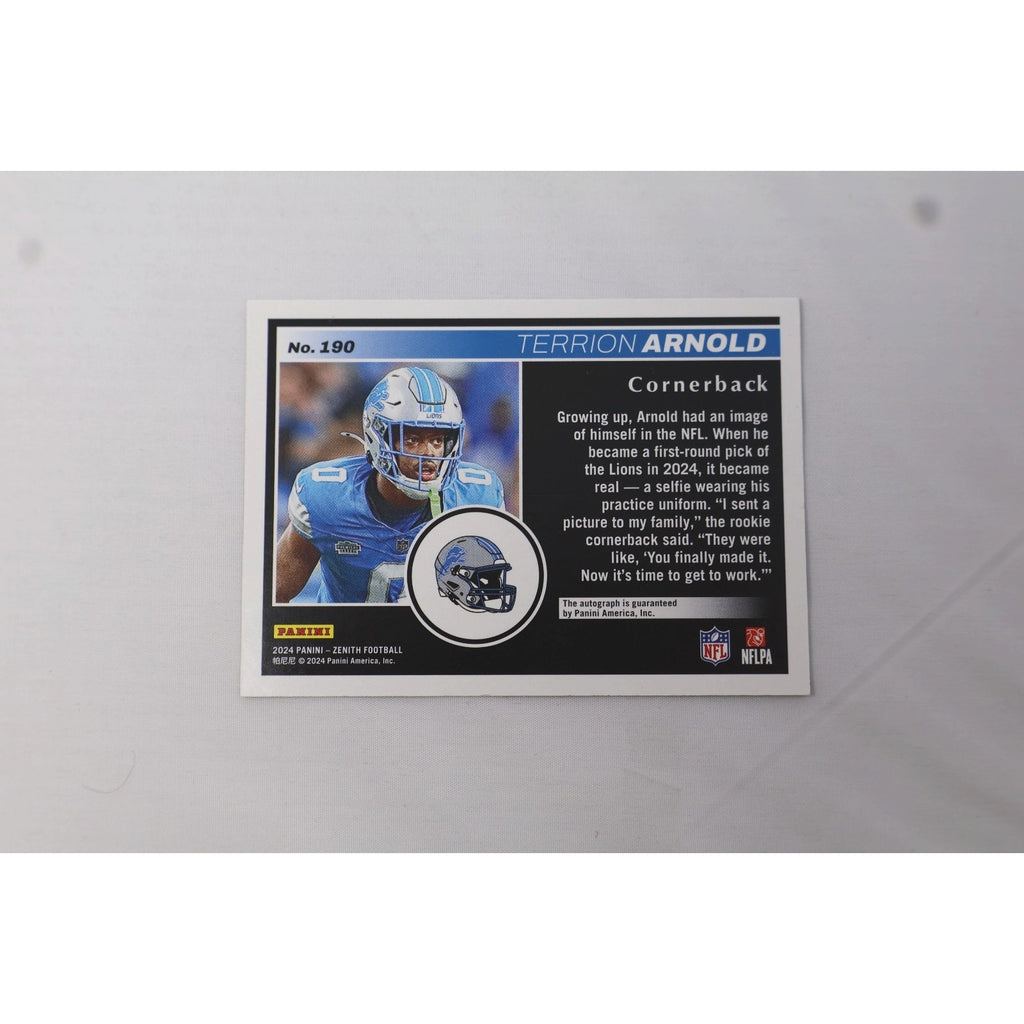 2024 Panini Zenith Terrion Arnold RC Auto Green Two Minute Drill Rookie #190