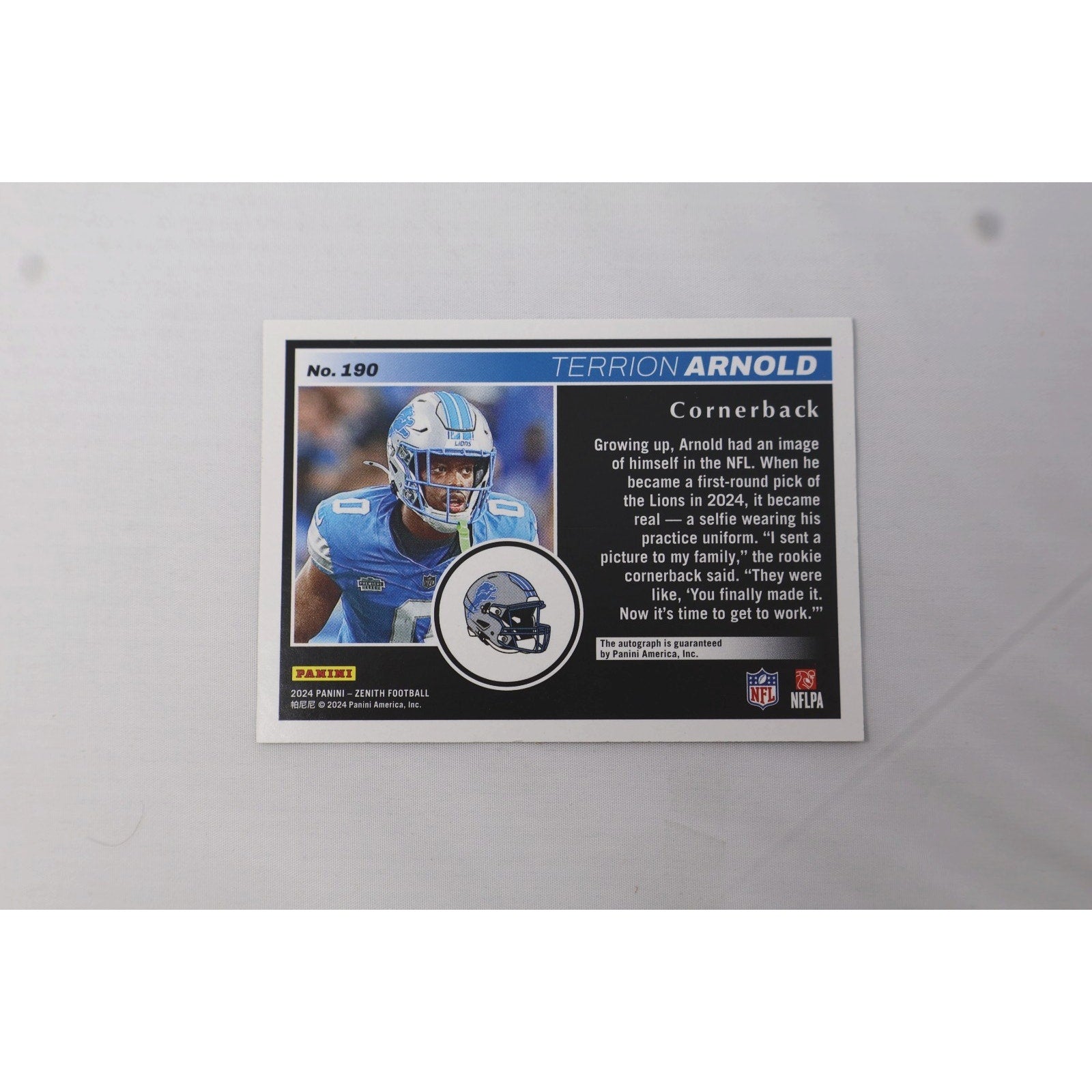 2024 Panini Zenith Terrion Arnold RC Auto Green Two Minute Drill Rookie #190