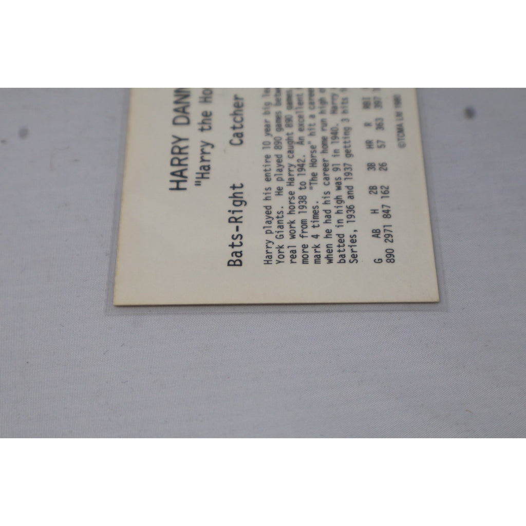 Harry Danning Auto 1980 TCMA All Time New York Giants #1980-HADA Autographed