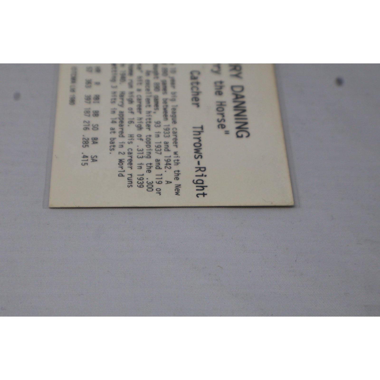 Harry Danning Auto 1980 TCMA All Time New York Giants #1980-HADA Autographed