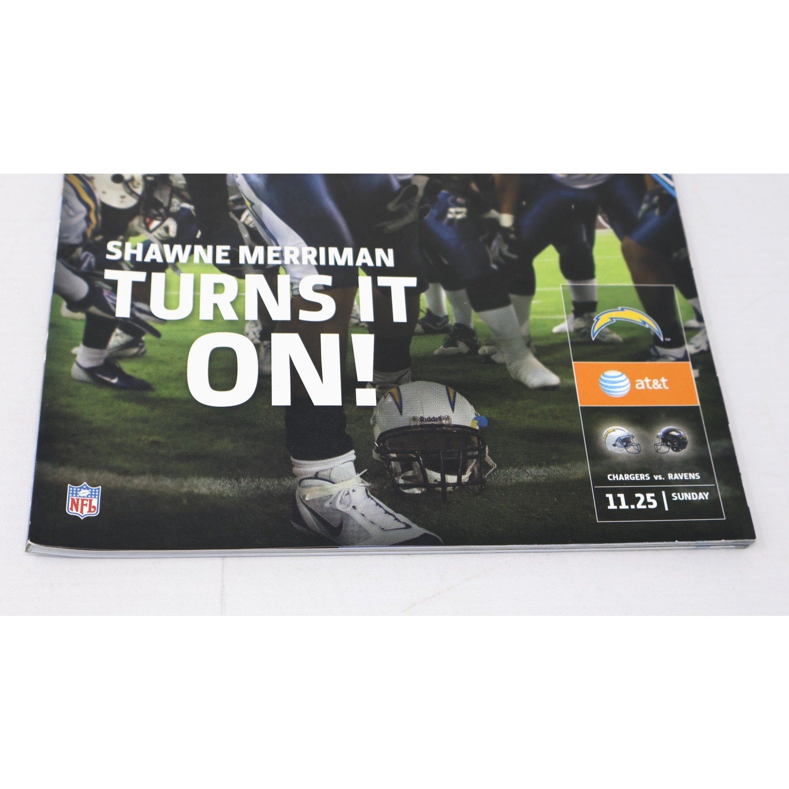 Shawne Merriman On Cover San Diego Chargers Gameday Magazine 11-25-2007 Ravens