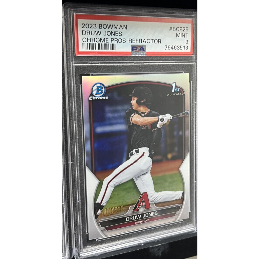 2023 Bowman Chrome Druw Jones Pros Refractor #BCP25 PSA 9 Mint /499 Rookie