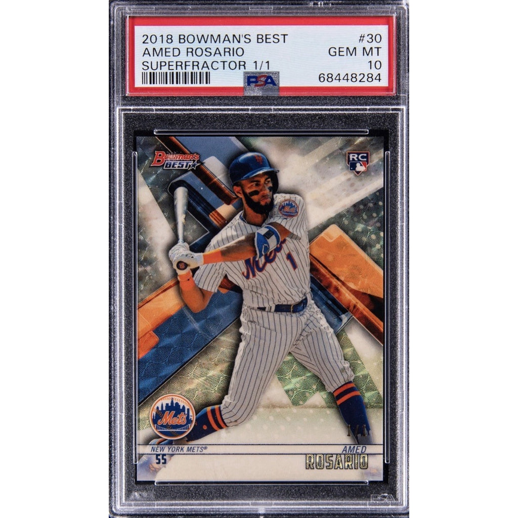 2018 Amed Rosario Superfractor 1/1 Rookie Topps Finest PSA 10 #30 Mets Baseball