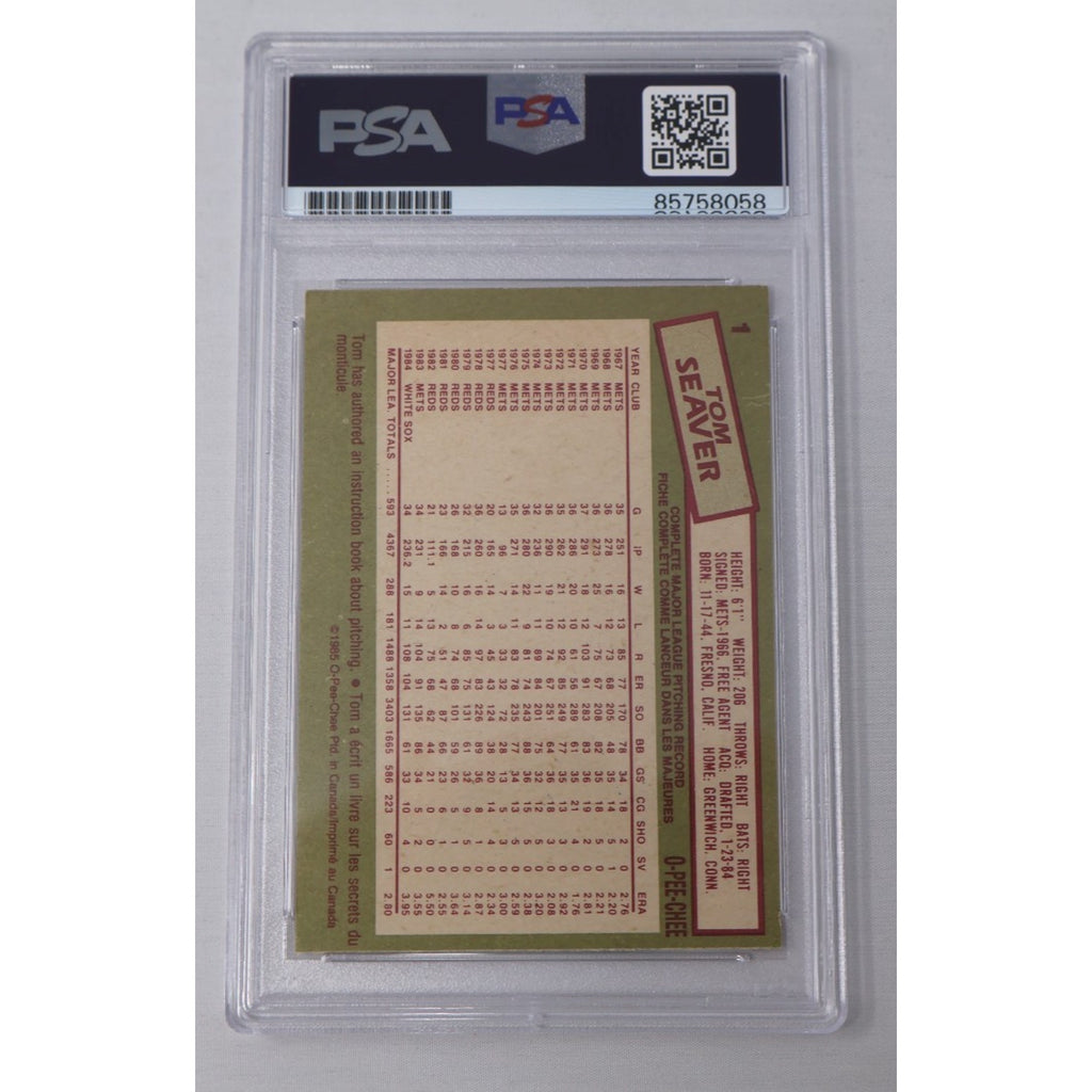 Tom Seaver 1985 O-Pee-Chee OPC Signed Autographed Card PSA/DNA Authentic Auto
