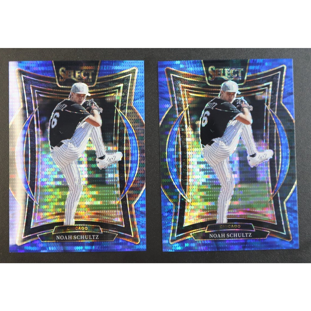 Lot Of 2 Noah Schultz 2025 Select Rookie RC BLUE PULSAR PRIZM /99 #35 Mint