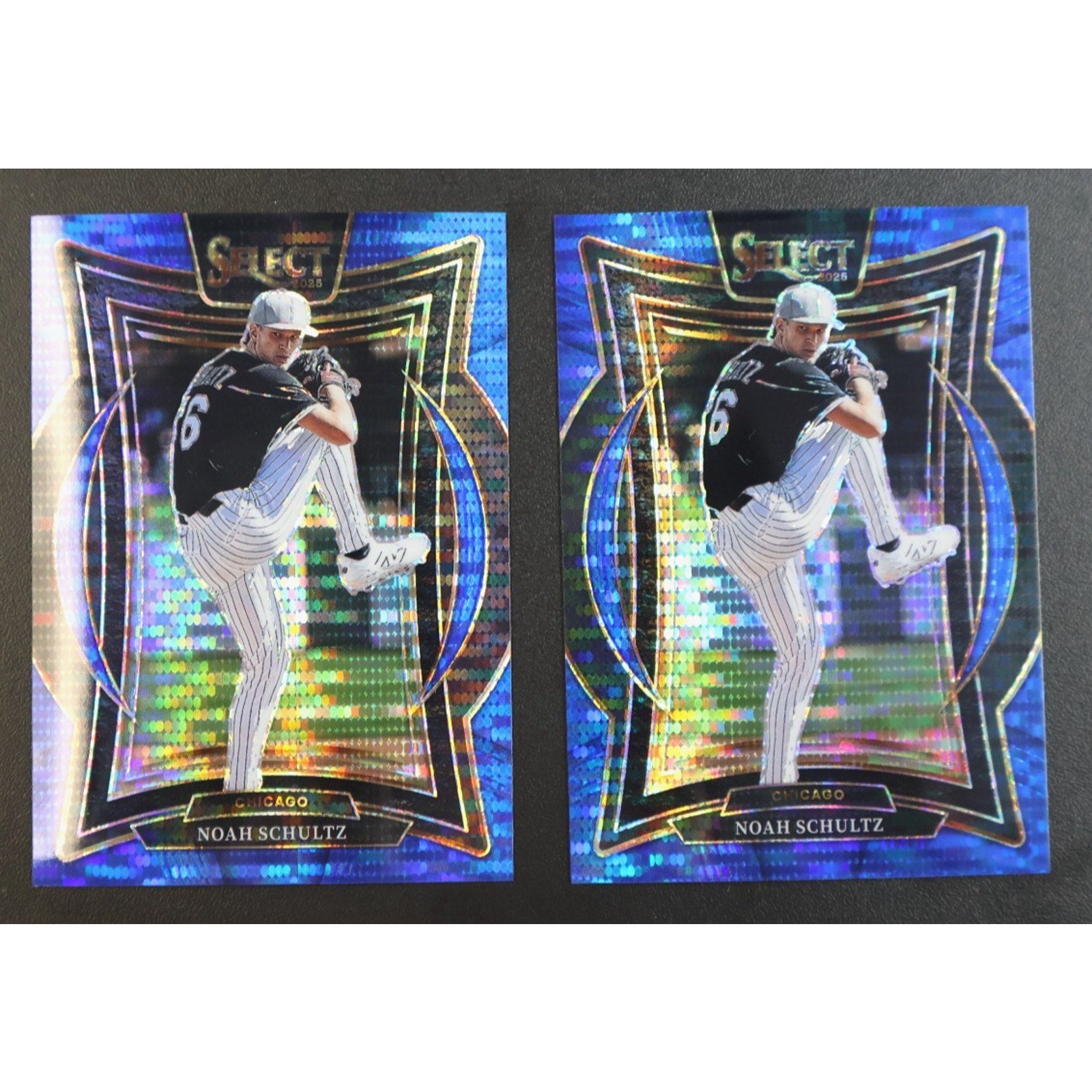 Lot Of 2 Noah Schultz 2025 Select Rookie RC BLUE PULSAR PRIZM /99 #35 Mint