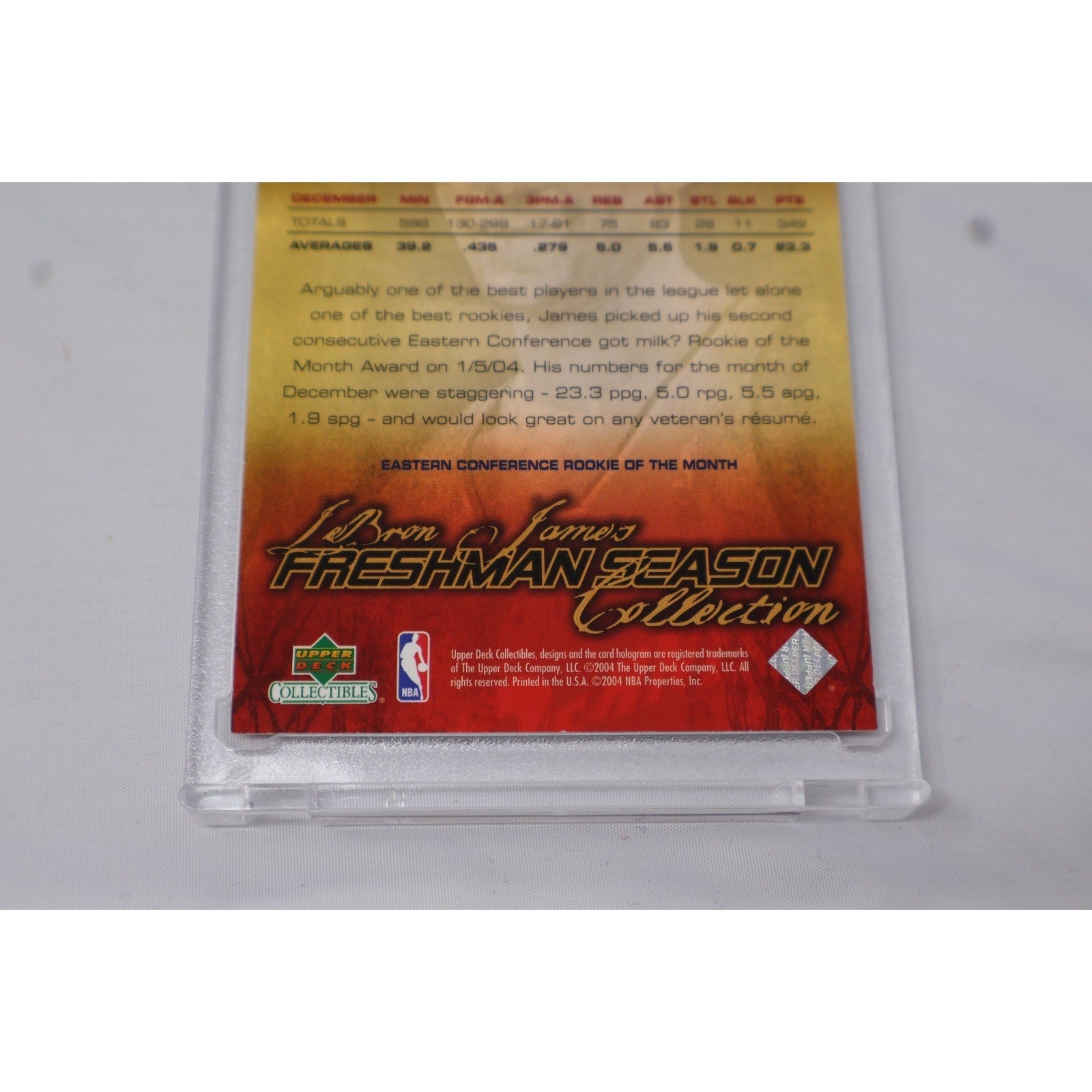 Lebron James Rookie Of The Month #35 2003-2004 Upper Deck Freshman Season RC