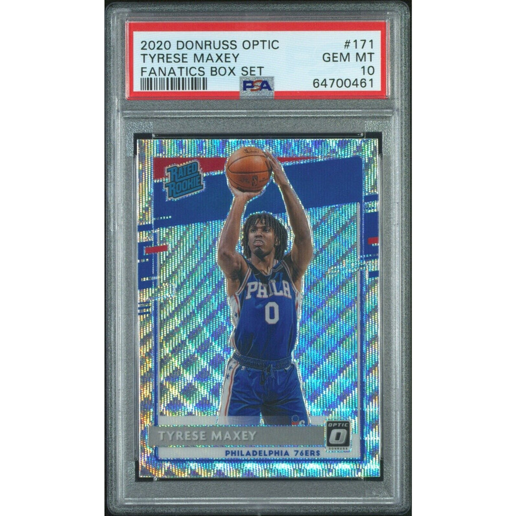 2020 Panini Donruss Optic Tyrese Maxey 171 Fanatics Set Rookie Card PSA 10 76ers