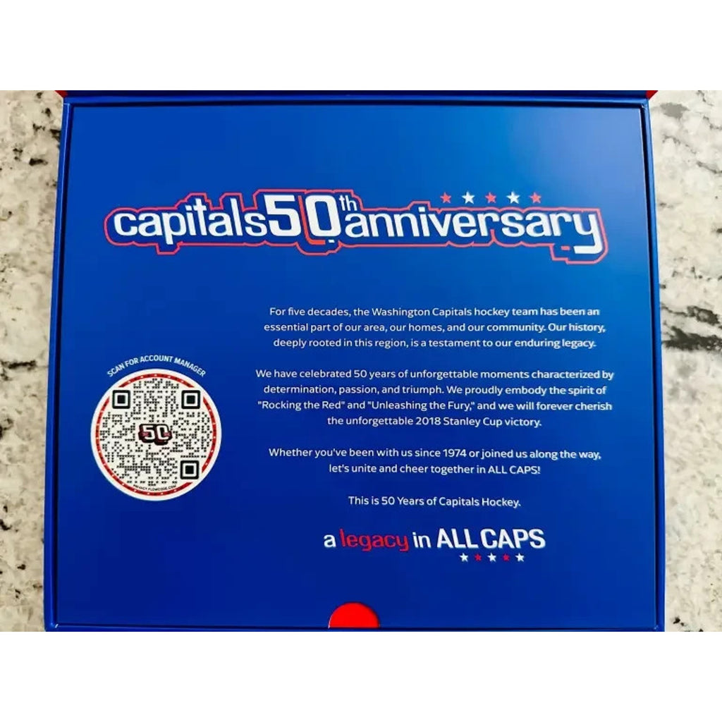 Washington Capitals 50th Anniversary Gift Box Patch Pins Puck Ticket New