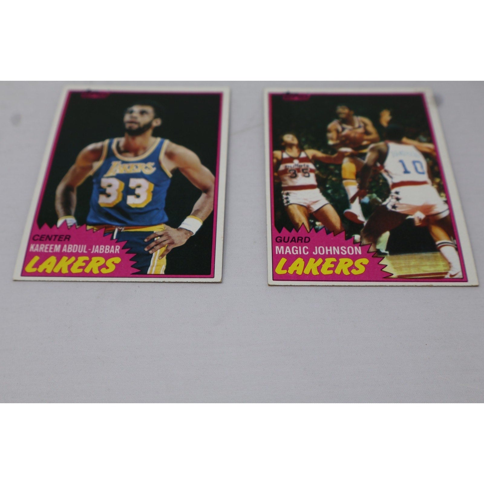 Lot Of 2 1981 Topps Basketball Kareem Abdul Jabbar #20/Magic Johnson #21