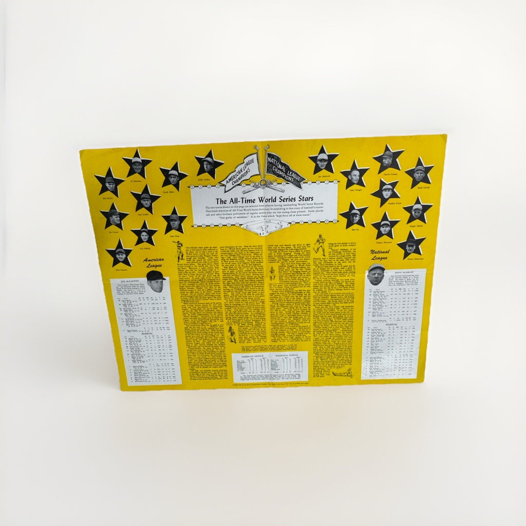 1950 WORLD SERIES STARS PICTORIAL POSTER RARE ALL-TIME BABE RUTH EXIDE NEWS