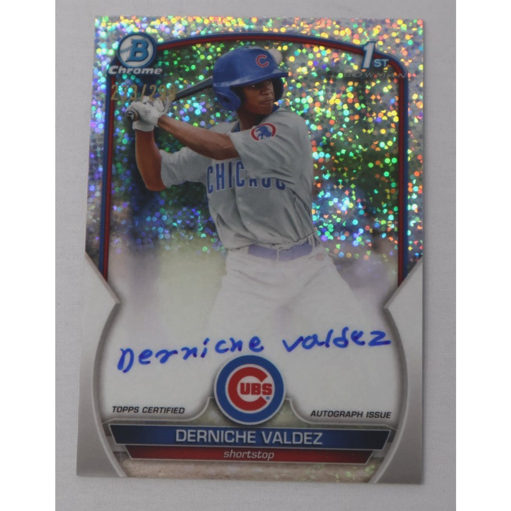 2023 Bowman Chrome Derniche Valdez 1st Prospect Auto /299 Speckle #CPA-DV Mint