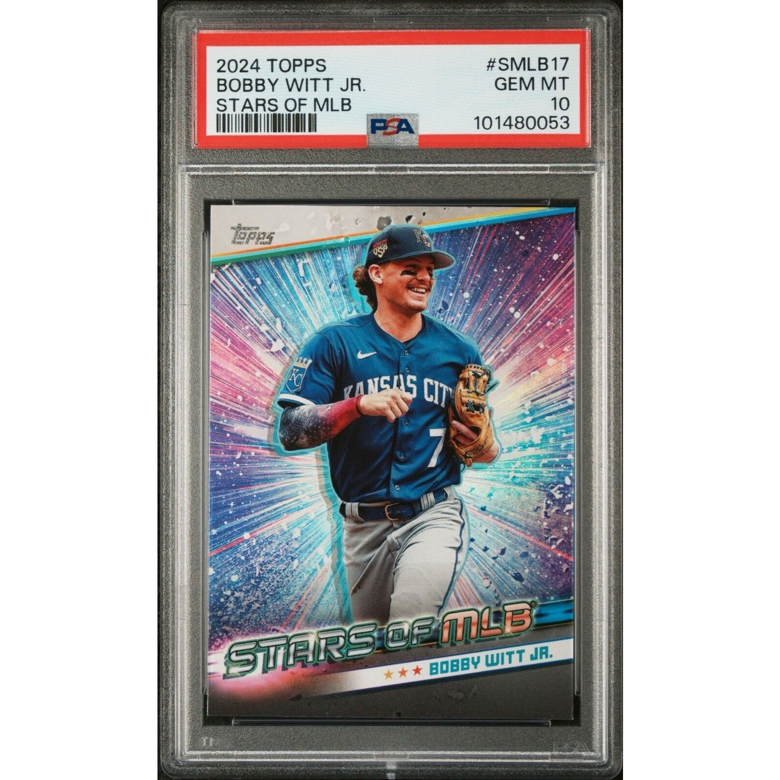 Bobby Witt Jr. 2024 Topps Stars Of MLB Card #SMLB17 PSA 10 Gem Mint Royals