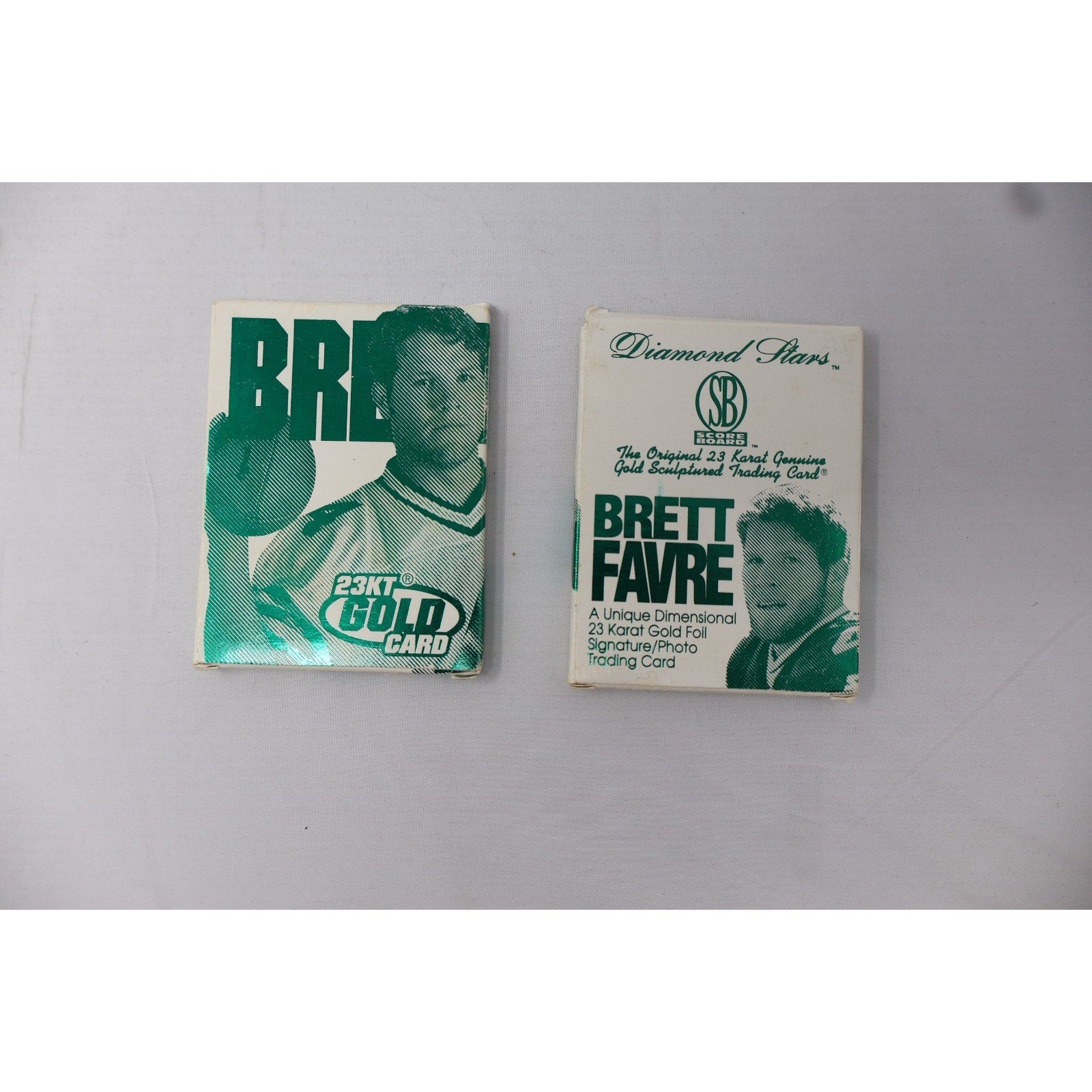 Lot Of 2 Brett Favre 1997 23 Karat Gold Cards Score Board /10000 Box+COA