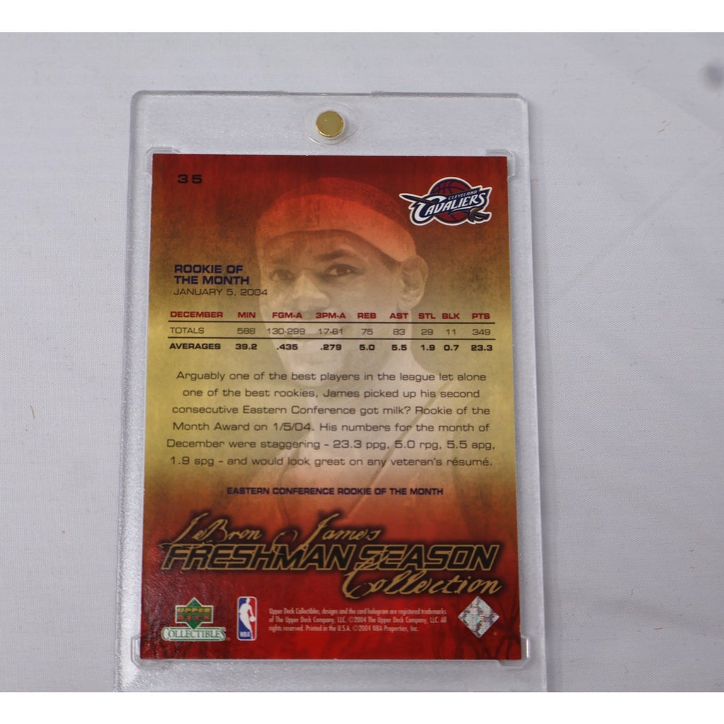 Lebron James Rookie Of The Month #35 2003-2004 Upper Deck Freshman Season RC