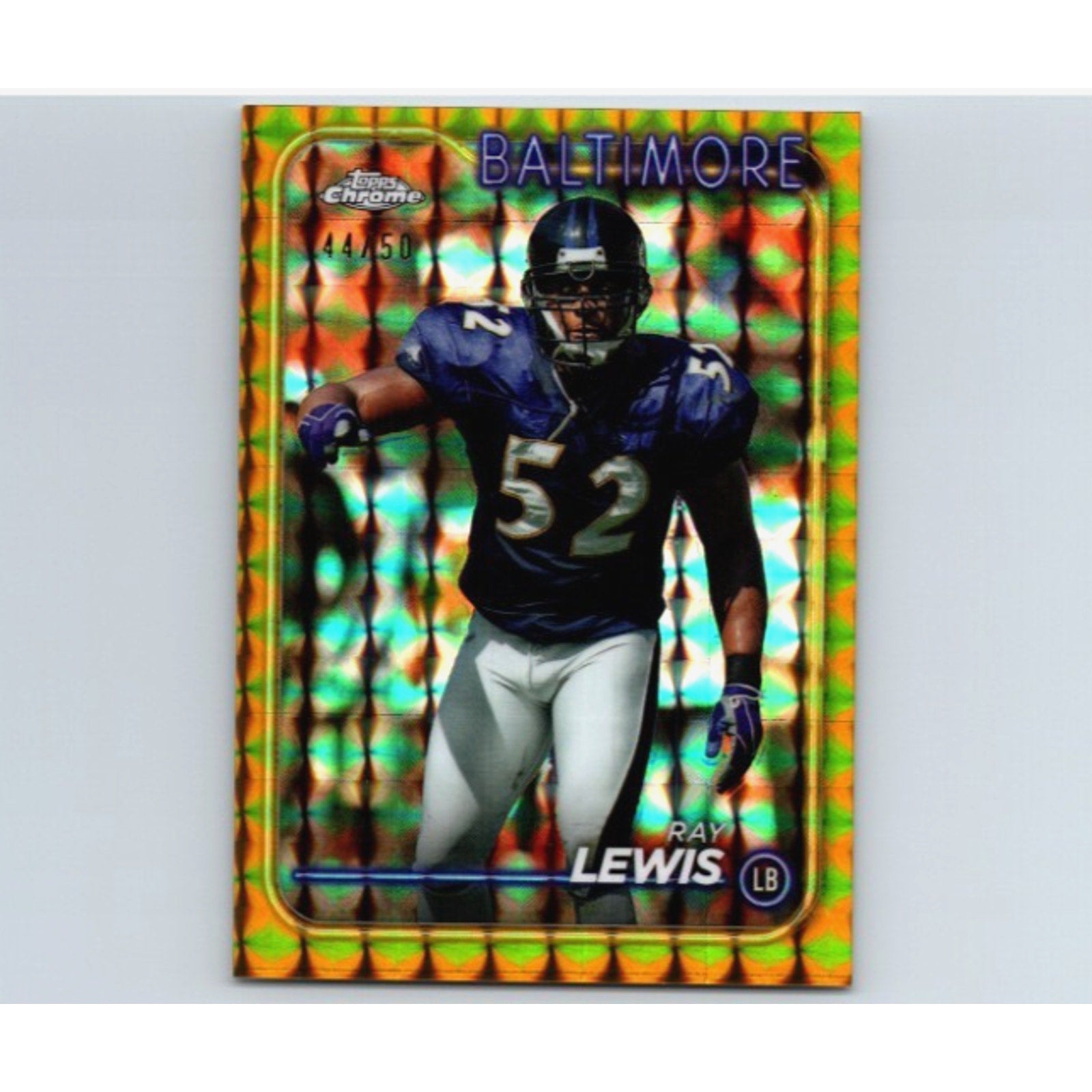 Ray Lewis 2024 Topps Chrome Gold Geometric Refractor #4 /50 Mint
