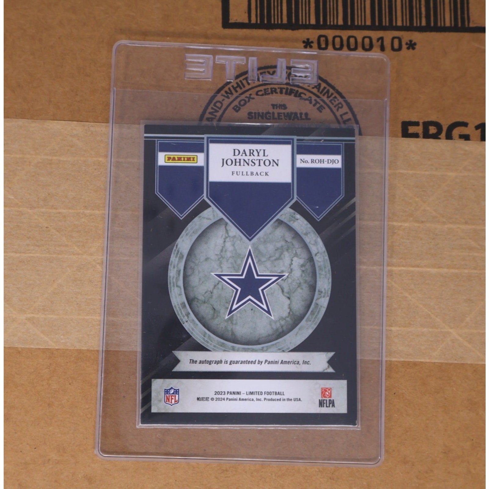 Daryl Johnston 2023 Panini Limited Ring Of Honor Autoraphs 45/49 #ROH-DJO