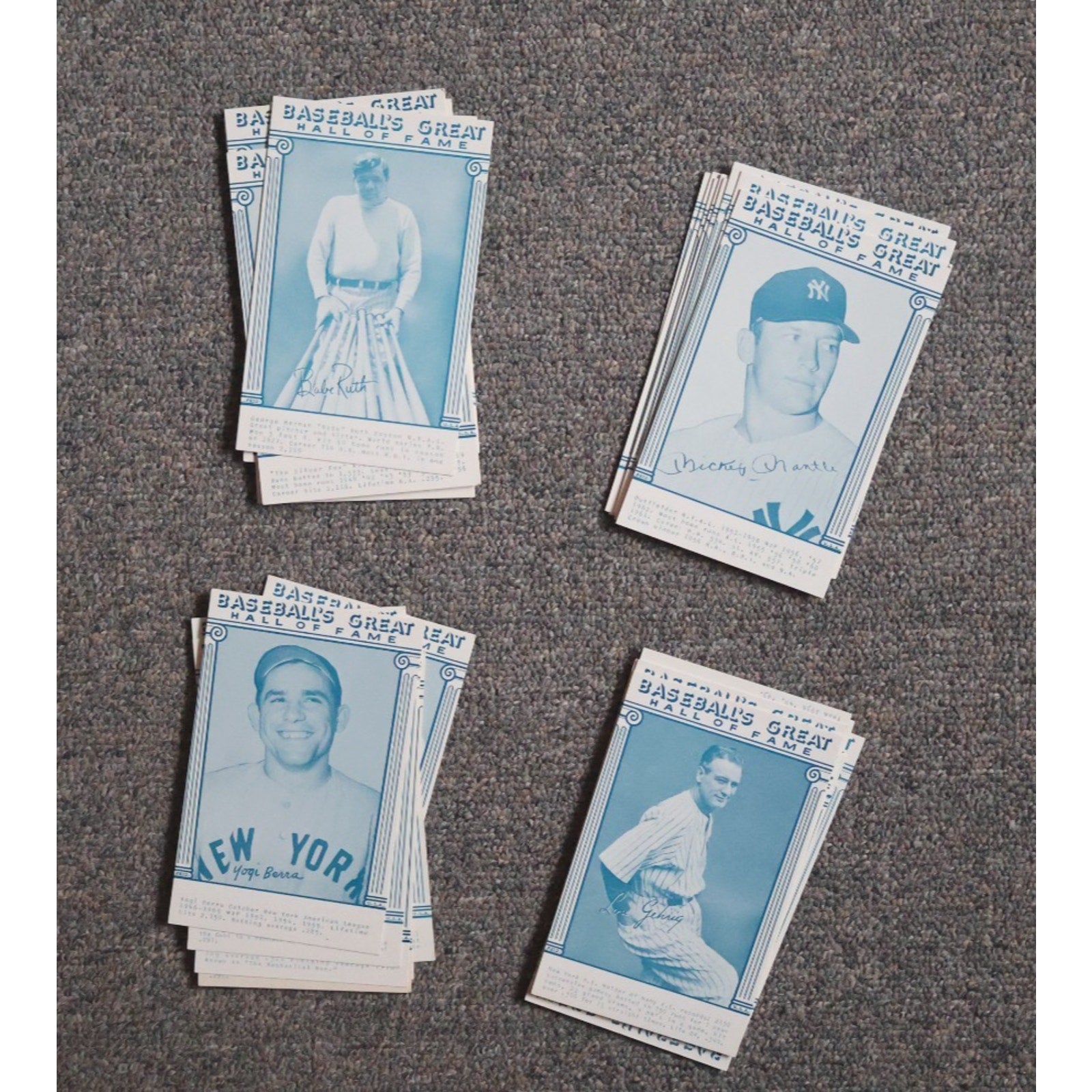 1977 Baseball's Great Hall of Fame Exhibits Vintage 32-Card Set Blue Ink