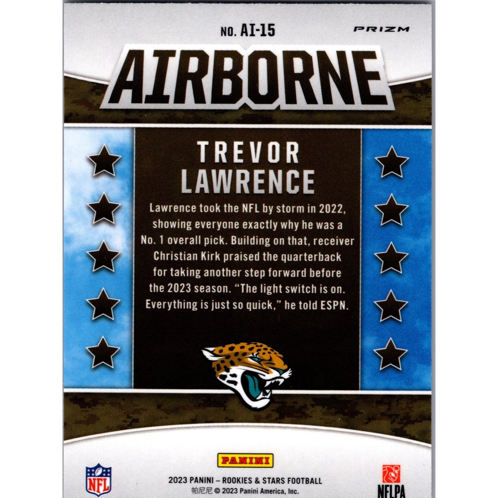 Trevor Lawrence 2023 Panini Rookies & Stars #AI-15 Airborne Red Plaid