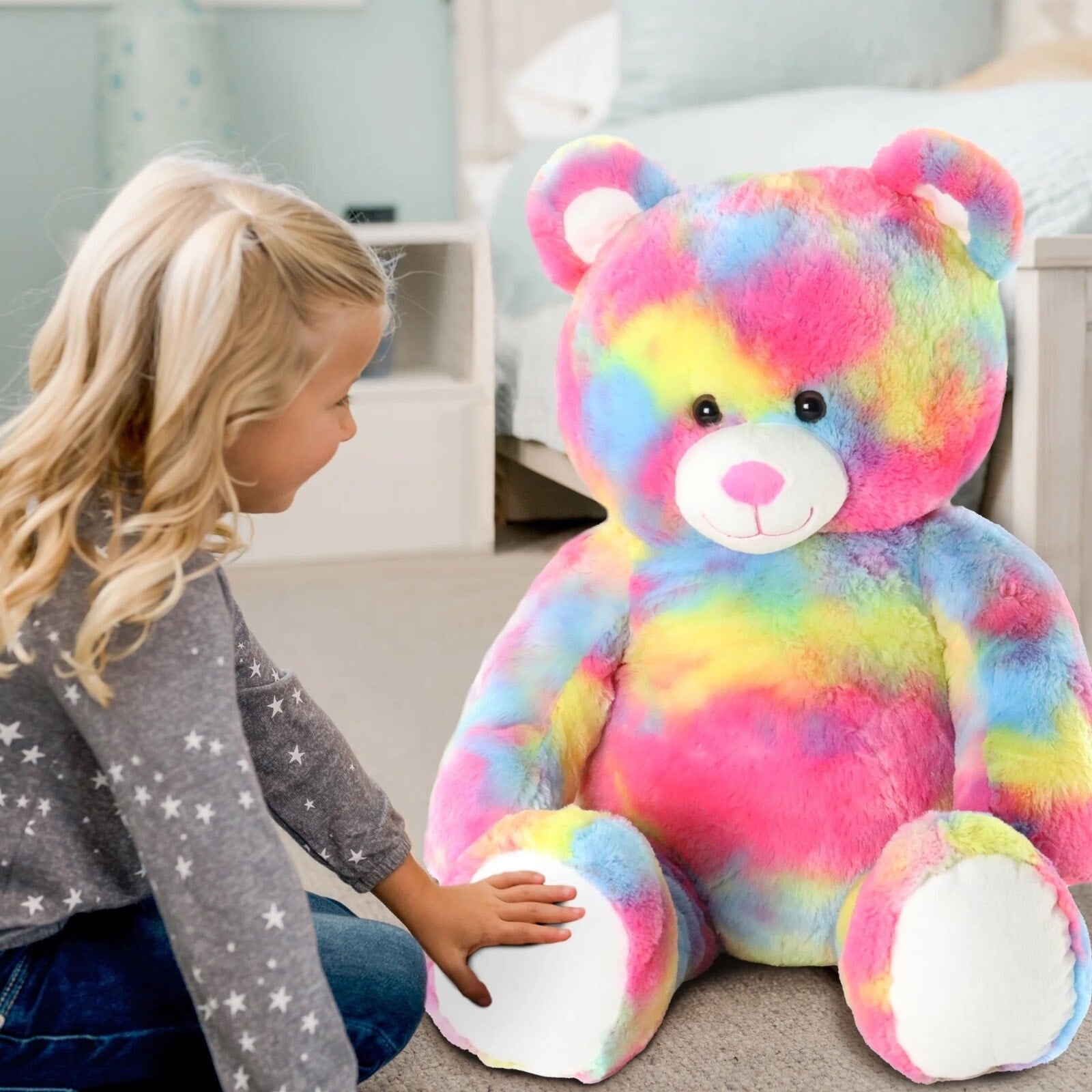 Build A Bear Workshop Tie Dye Teddy Bear Plush 24 Inches Tall New Kids