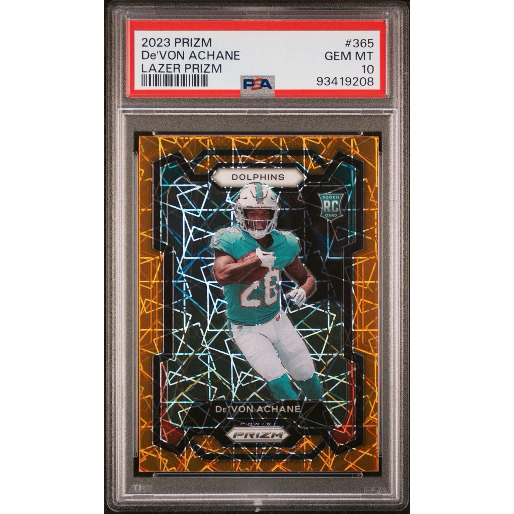 2023 Panini Prizm - Rookies De'Von Achane #365 Lazer Prizm PSA 10